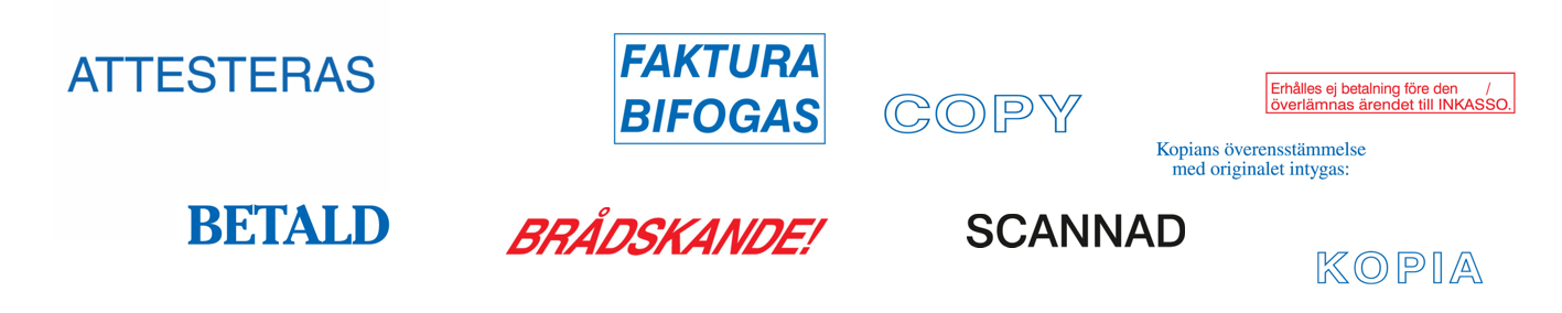 Övriga standardstämplar Övriga standardstämplar